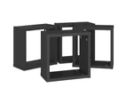 vidaXL Wall Cube Shelves 4 pcs Black 30x15x30 cm