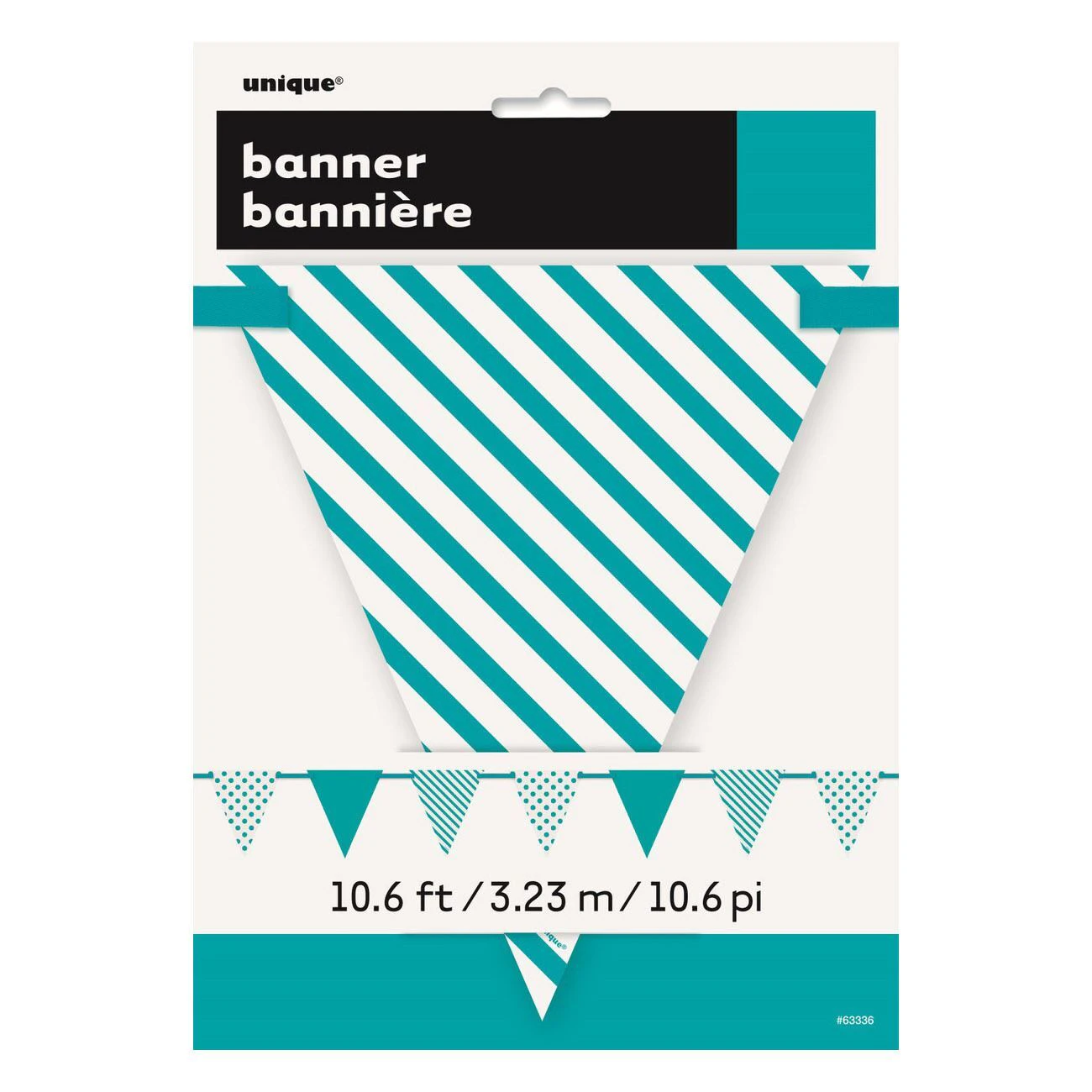 Dots & Stripes Paper Flag Banner Caribbean Teal 3.23m