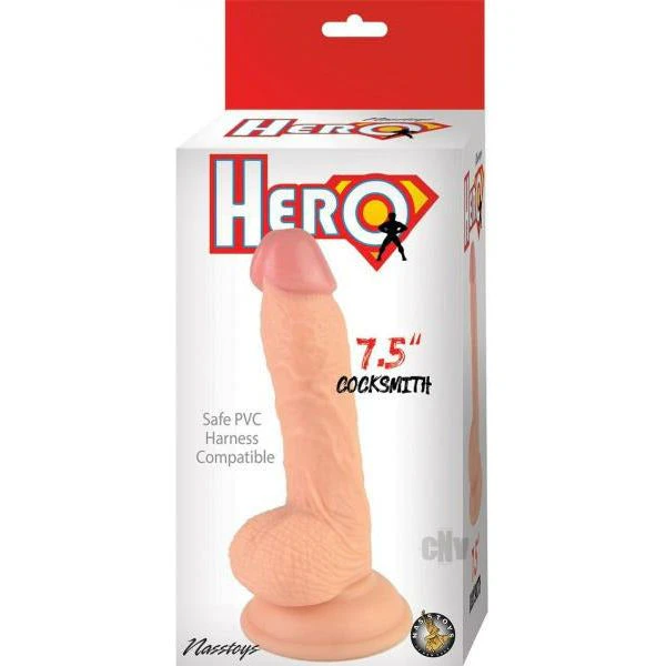 Hero Cocksmith 7.5 Vanilla Realistic Pvc Dildo Model 7hcs 7501 For All Genders Pleasure For Vaginal And Anal Stimulation Beige