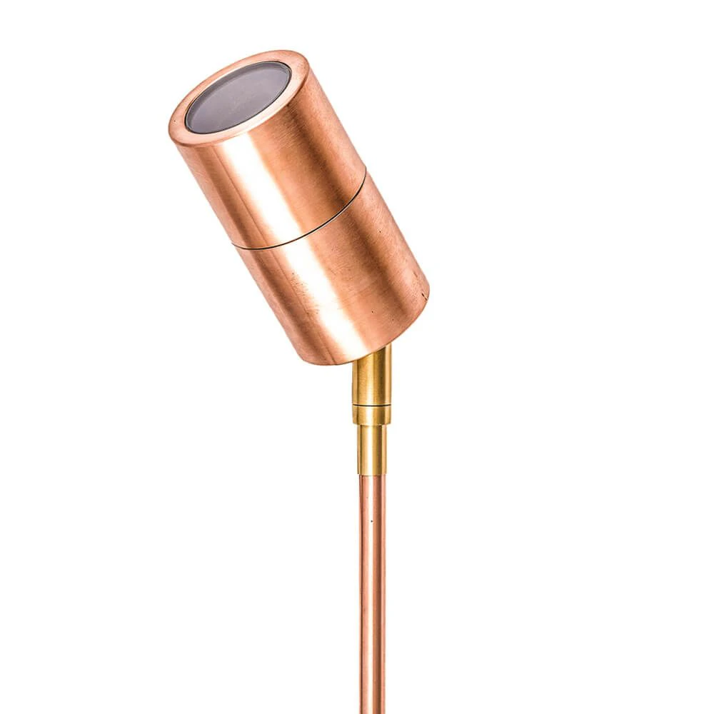 CLA LIGHTING Garden Spike Light - 12V MR16 - Polished Copper - 110mm Head