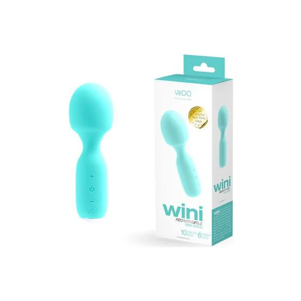 Vedo Wini Rechargeable Mini Wand Tease Me Turquoise