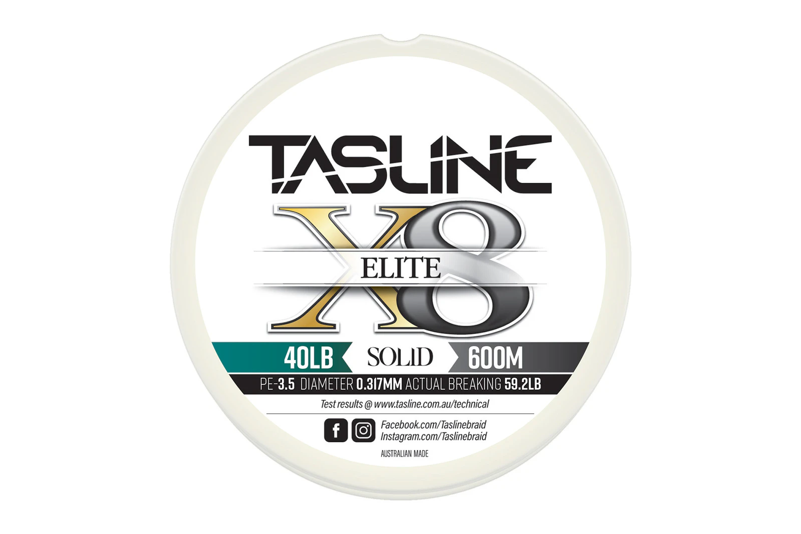 Tasline Elite White 600m Braid Fishing Line #40lb