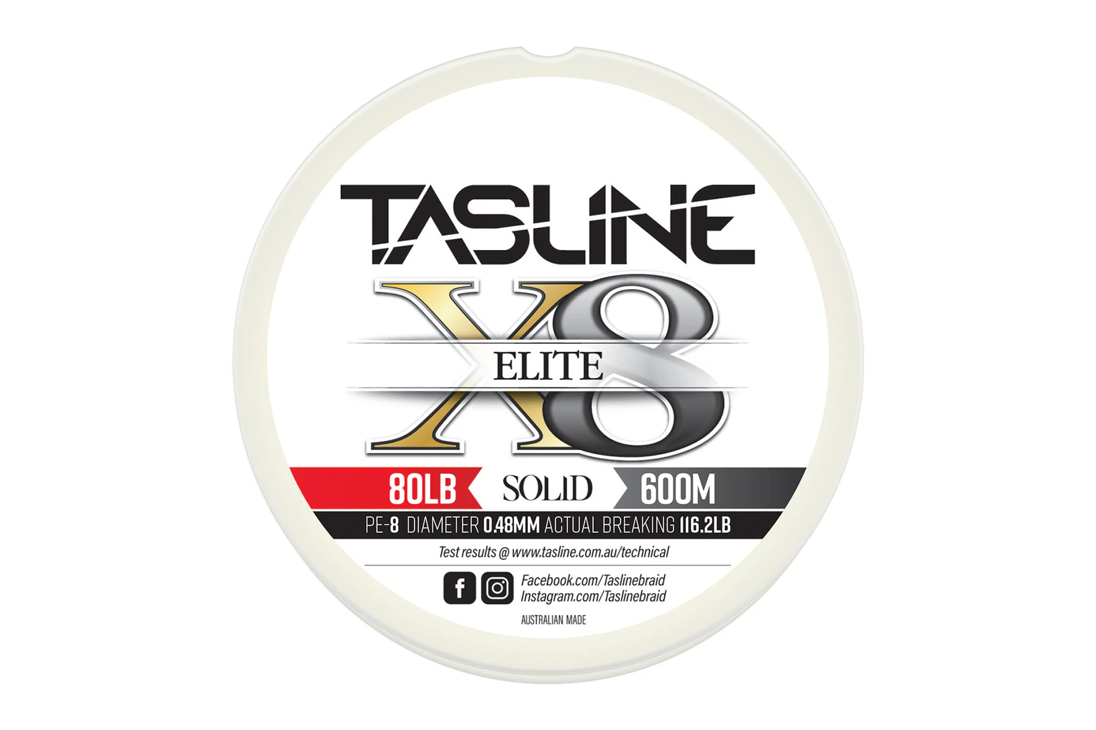 Tasline Elite White 600m Braid Fishing Line #80lb