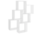 vidaXL Wall Cube Shelf High Gloss White 78x15x93 cm Engineered Wood