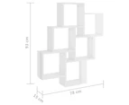 vidaXL Wall Cube Shelf High Gloss White 78x15x93 cm Engineered Wood