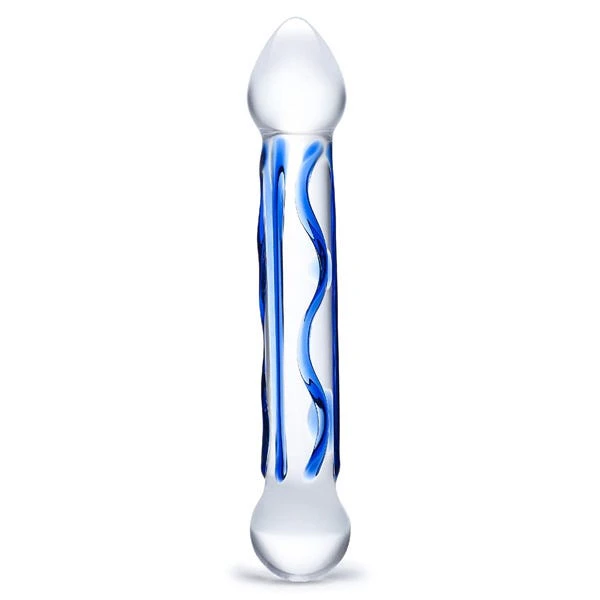 Glas 6.5-inch Full Tip Textured Glass Dildo