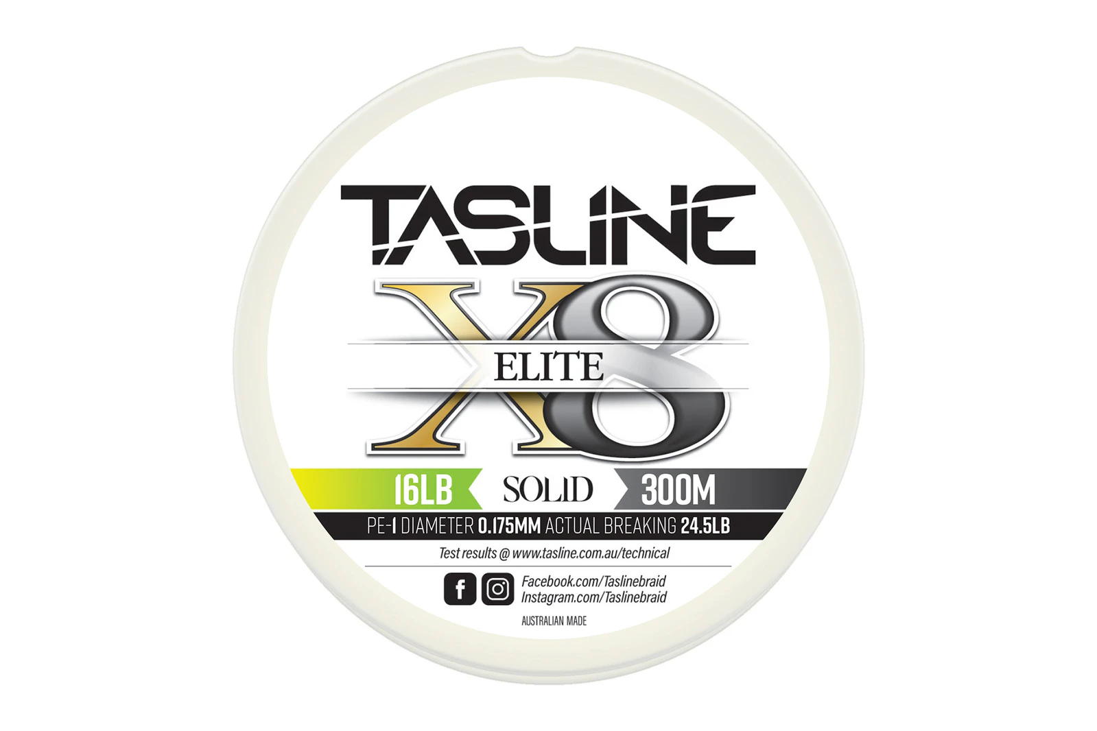 Tasline Elite White 300m Braid Fishing Line #16lb