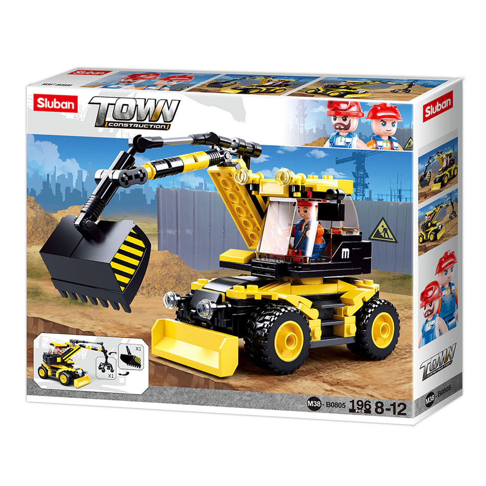 Town Excavator 196 Pieces