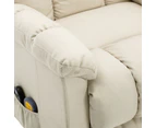 vidaXL Stand-up Massage Recliner Cream Fabric