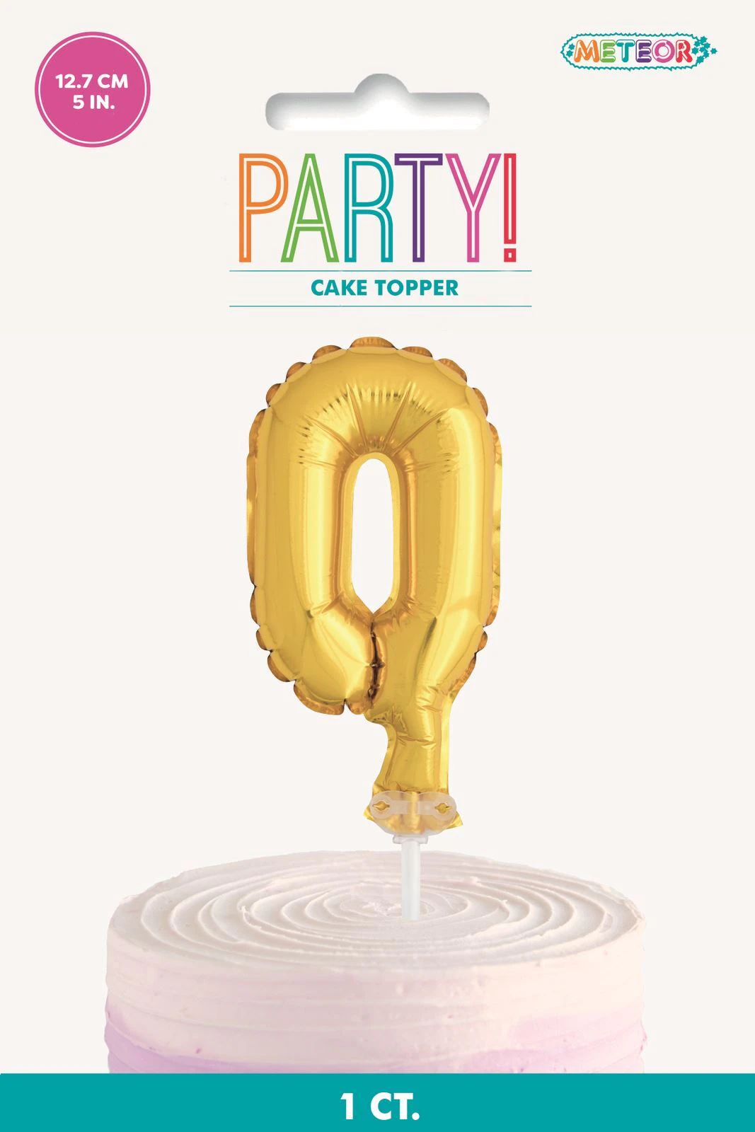 Gold Balloon Cake Topper "0" 12cm