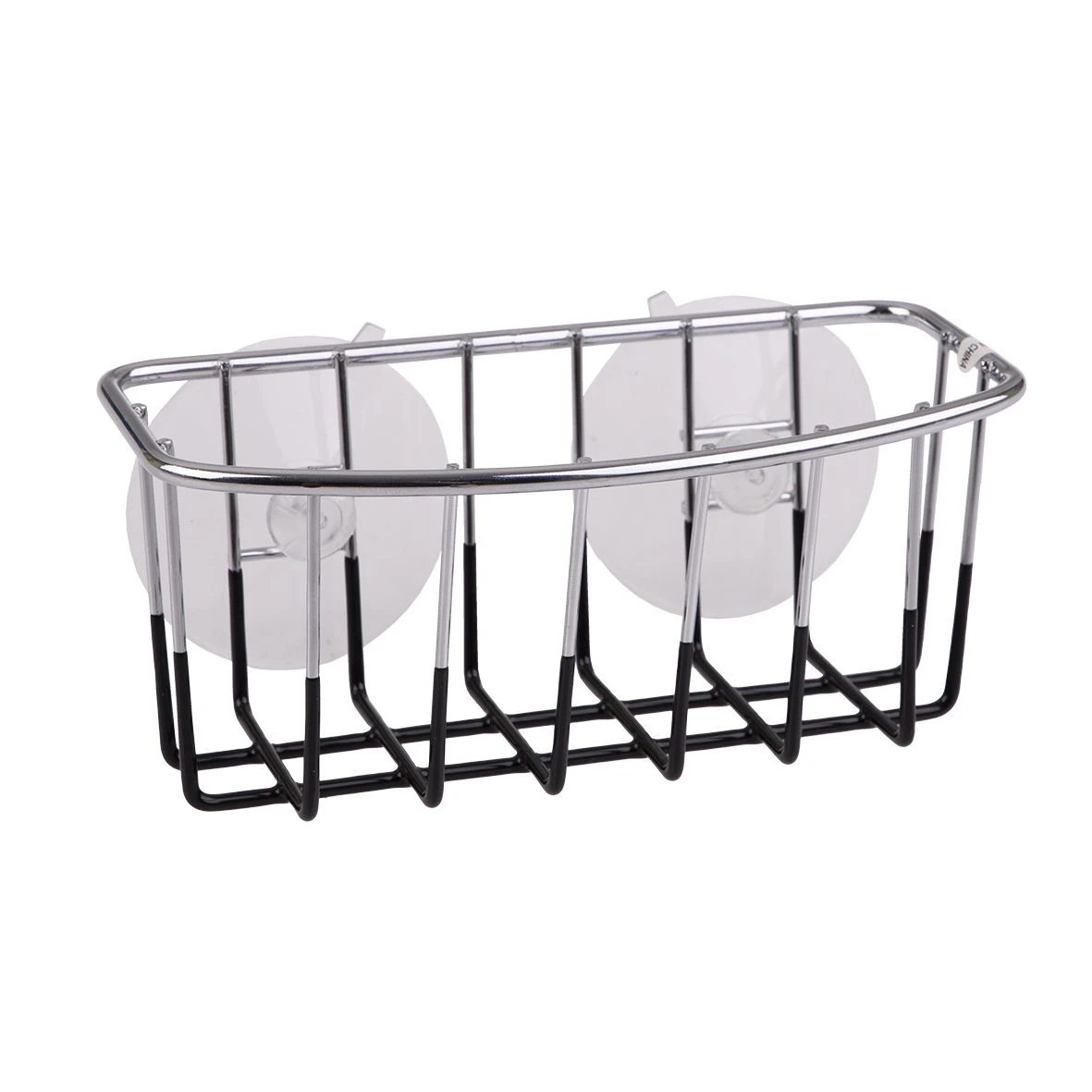 Sponge Caddy Chrome With Suction Cups - Black - D.LIne