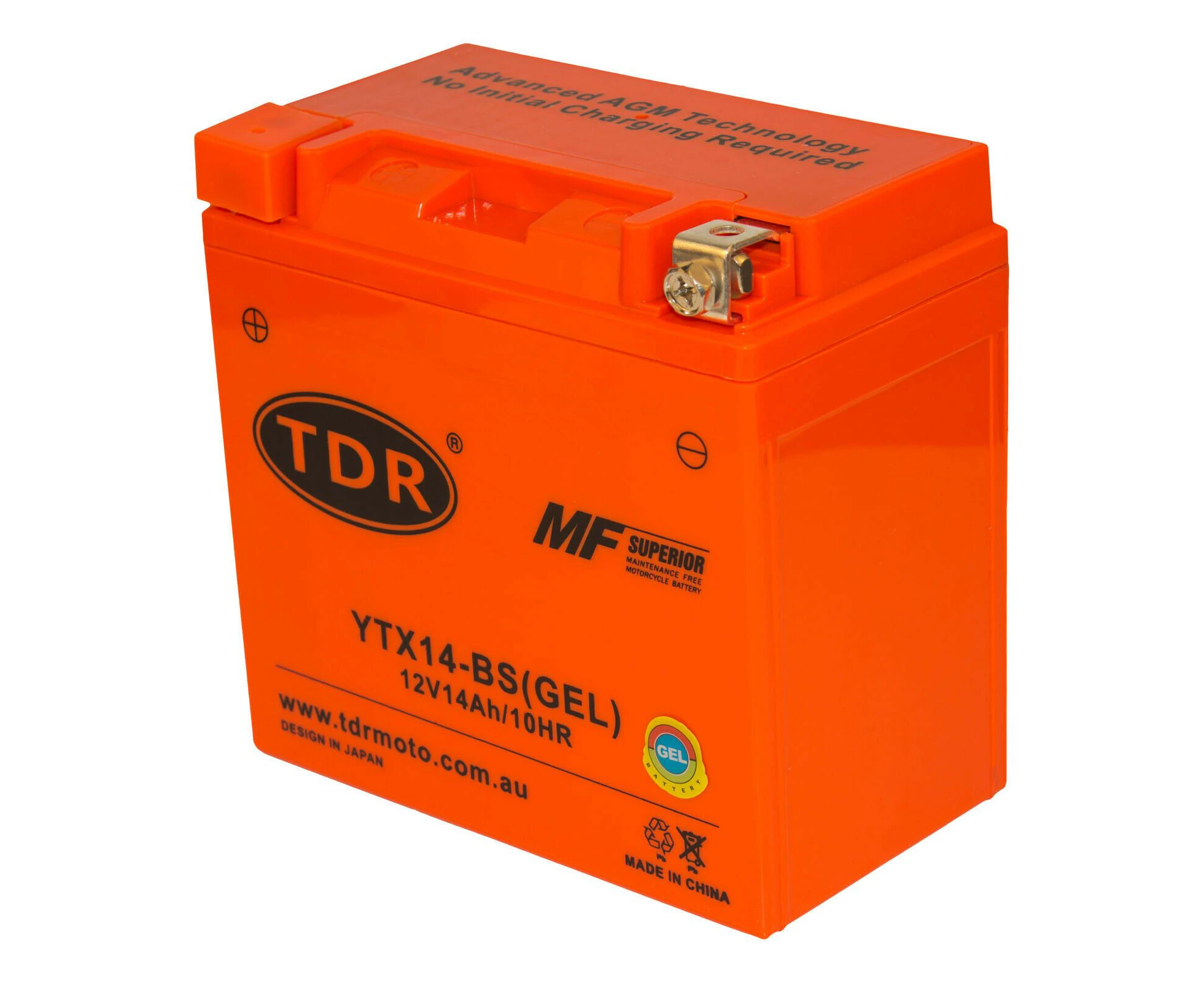 TDR YTX14-BS 12V 14Ah Motorcycle Battery