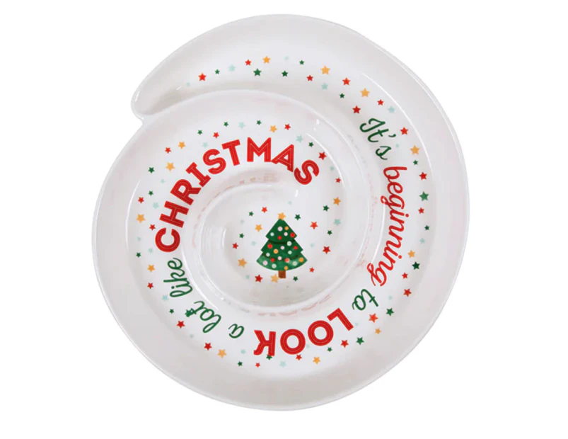 Ladelle Joyful Swirl Porcelain Serving/Entertaining Platter 26.8x24.4x3.1cm