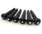 6PCS Acoustic Guitar Bridge Pins Plastic String End Peg (Black Colour) A021BK