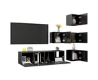 vidaXL 6 Piece TV Cabinet Set High Gloss Grey Engineered Wood