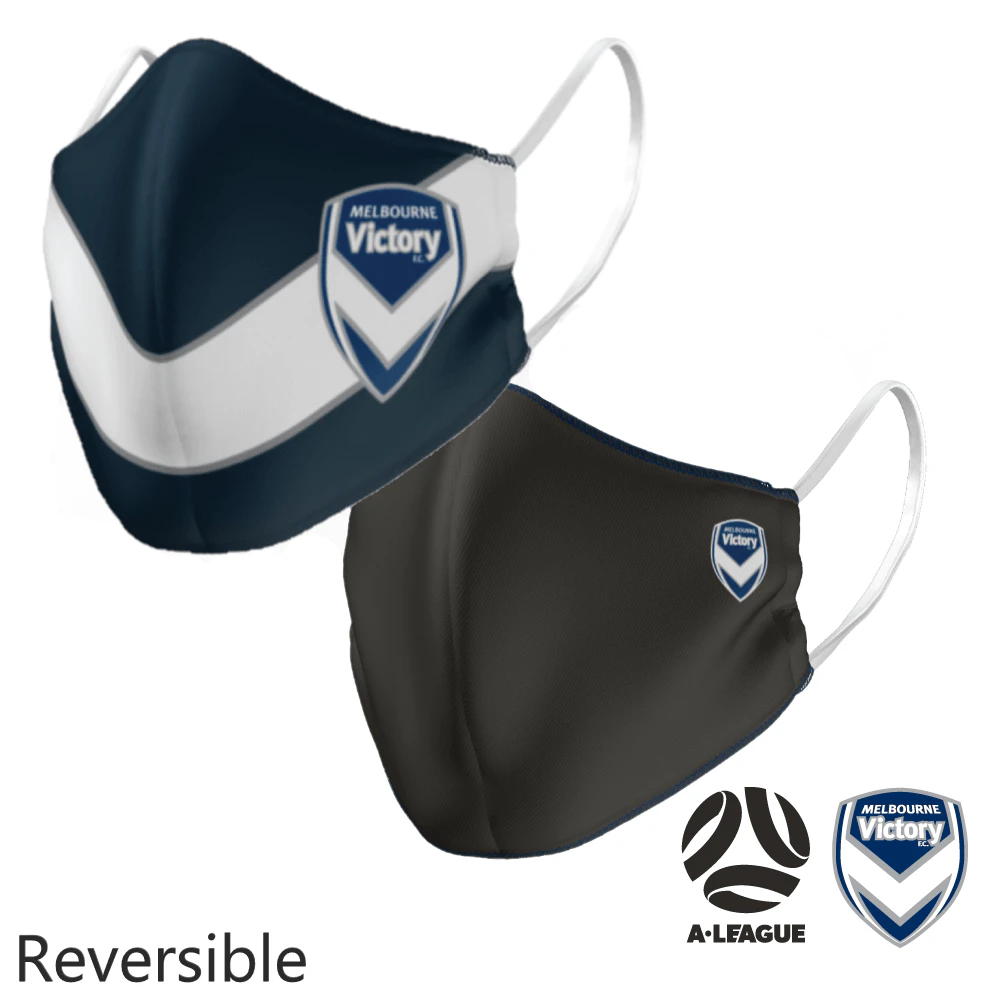 Melbourne Victory A-League Large Adult Reversible Washable Face Mask