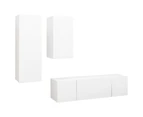 vidaXL 4 Piece TV Cabinet Set White Engineered Wood