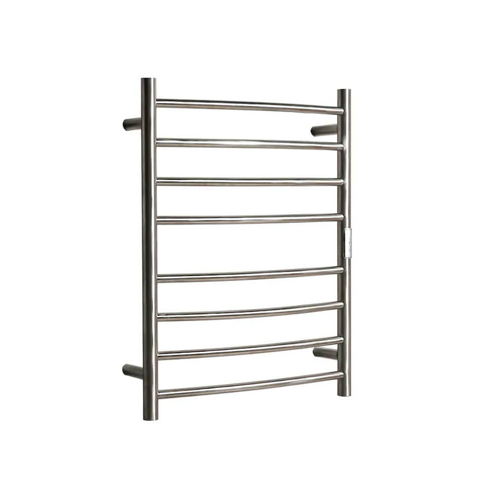 HOTWIRE Hotwire Heated Towel Rail - Curved Round Bar (H700mmxW530mm) with Timer - Brushed Finish