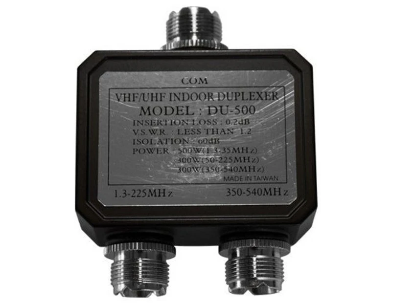 Axis DU500 UHF/VHF Antenna Duplexer 60db S0239 Connectors 1 In/2 Out