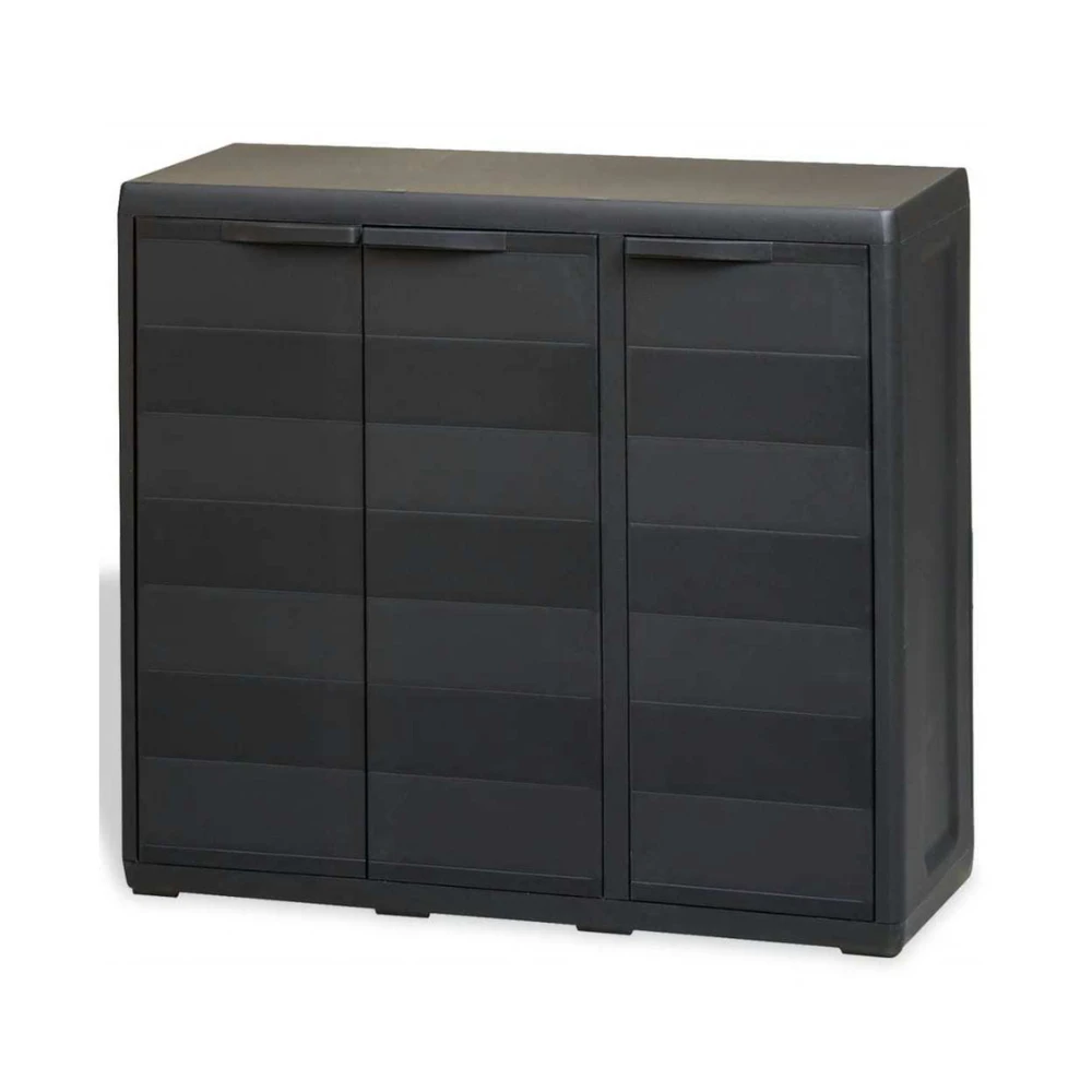 Outdoor Storage Box Garden Cabinet Lockable Cupboard 2 Shelves Organizer Unit 87x97x38cm