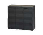 Outdoor Storage Box Garden Cabinet Lockable Cupboard 2 Shelves Organizer Unit 87x97x38cm