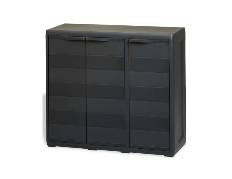 Outdoor Storage Box Garden Cabinet Lockable Cupboard 2 Shelves Organizer Unit 87x97x38cm