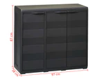 Outdoor Storage Box Garden Cabinet Lockable Cupboard 2 Shelves Organizer Unit 87x97x38cm