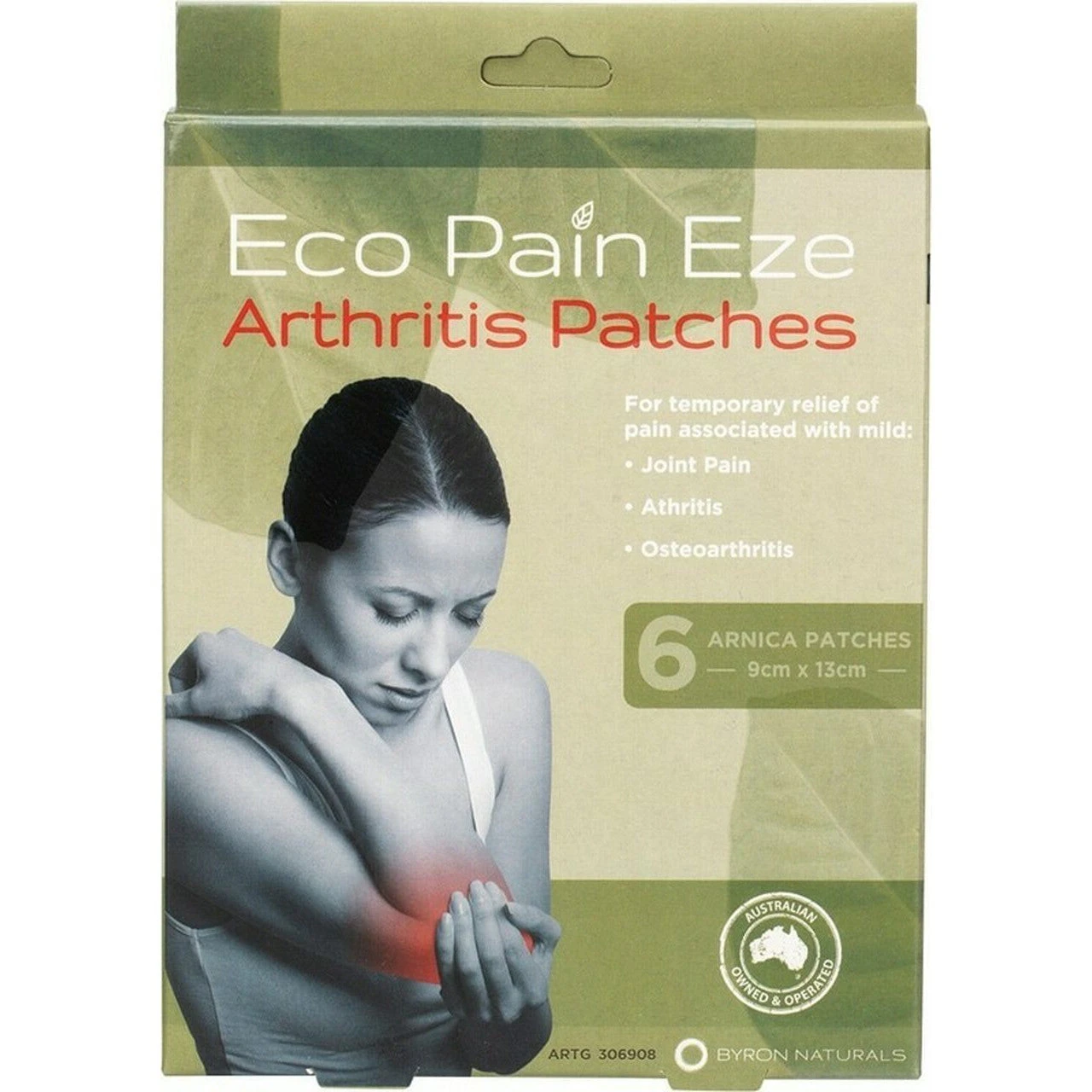 BYRON NATURALS Byron Naturals with Eco Pain Arthritis Patches (Arnica Patches  9cm x 13cm) x 6 Pack