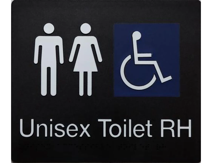 Unisex Accessible Toilet Right Hand Braille Sign