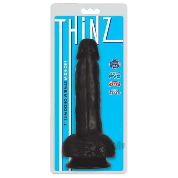 Introducing The Luxe Pleasure Co. Thinz Slim Dong W Balls 7 Black: The Ultimate Realistic Pleasure Experience For All Genders And Entryways