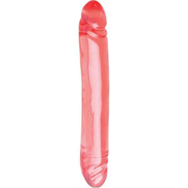 Introducing The Pleasureflex™ Translucent Smooth Double Dong 12 Inch Pink: The Ultimate Dual Pleasure Experience!