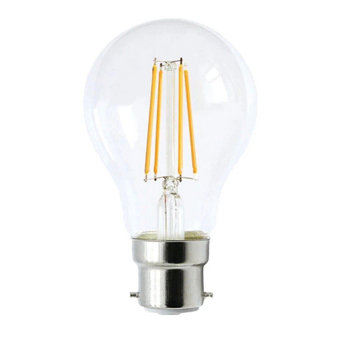 100 Pack x 8w 240v A60 GLS LED Filament Light Bulb - B22 Clear 6000K Daylight