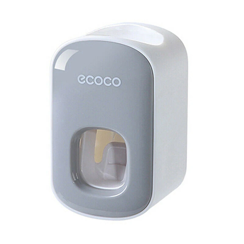 Ecoco Wall mount auto ands Free Toothpaste Dispenser Automatic Toothpaste Squeezer Bathroom Toothpaste Holder - Grey