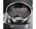 316 Stainless Steel Frying Pan Non-Stick Cooking Frypan Cookware 32cm Honeycomb DoubleSided - 32cm with lid