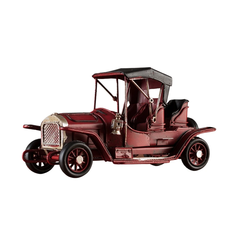 Antique Metal Red Classic Steam Car