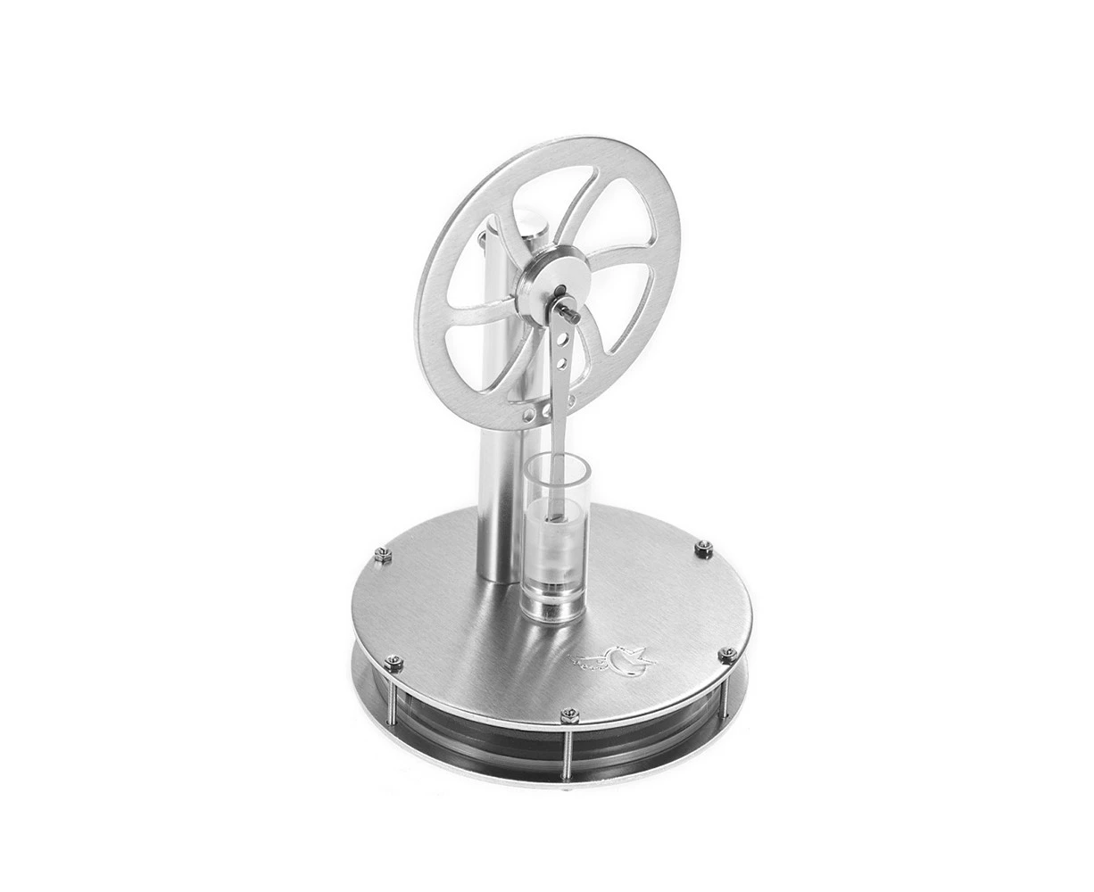 STARPOWER Low Temperature Stirling Engine Motor Model Steam Heat Experiment Educational Toy Fully Assembled - Silver