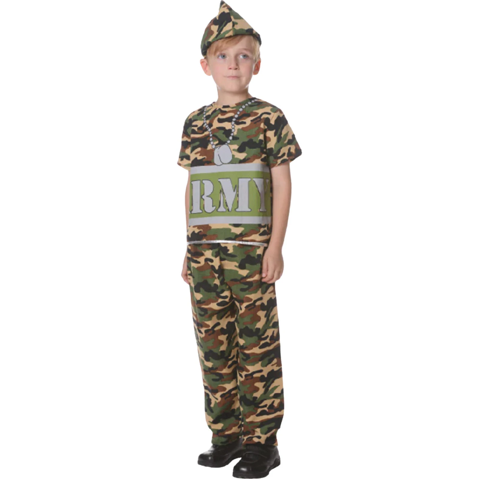 Boys ARMY Costume Kids Military Soldier Camouflage Book Week Fancy Dress