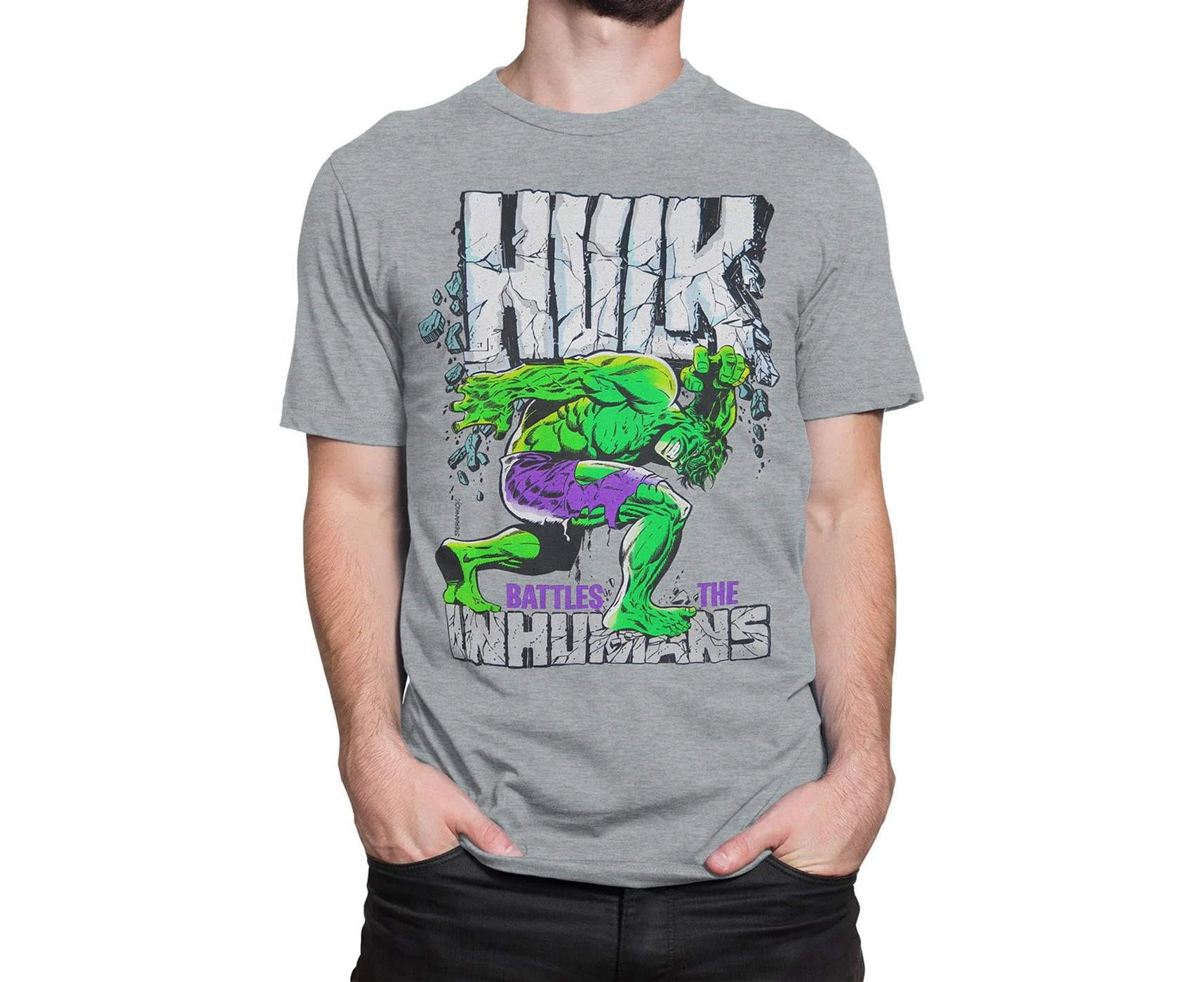 Hulk Battles The Inhumans Men's T-Shirt