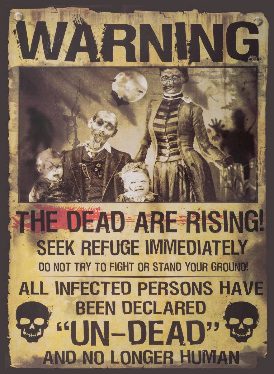 Warning Dead are Rising Sign Halloween Decoration