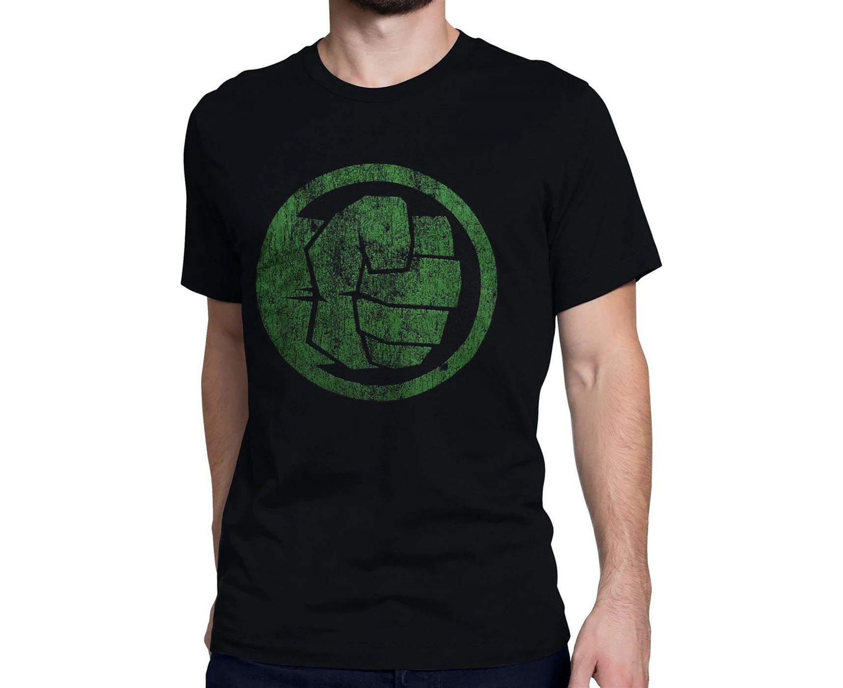 Hulk Fist Bump on Black Men's T-Shirt