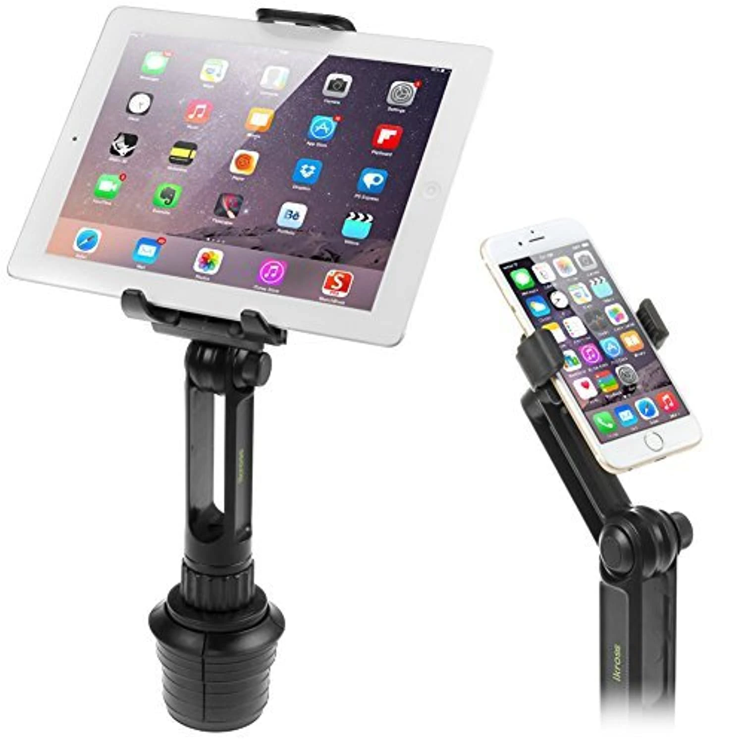 Cup Mount Holder, 2-in-1 Tablet and Mobile Phone Adjustable Swing Cradle