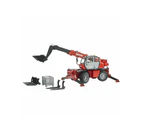 Bruder Licensed 1:16 Scale Manitou Telescopic Forklift MRT 2150 With Accessories Red