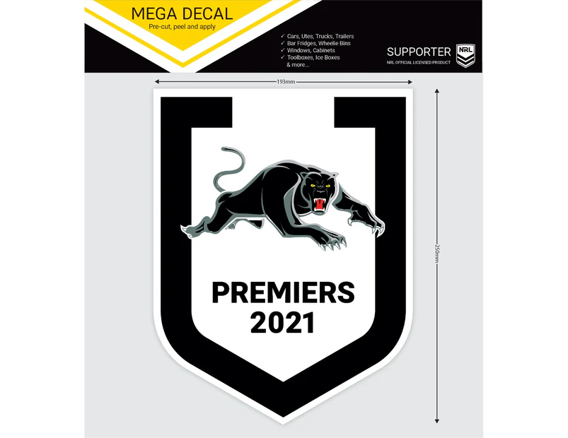Penrith Panthers NRL 2021 Premiers Premiership Supersized Mega Car Logo Sticker