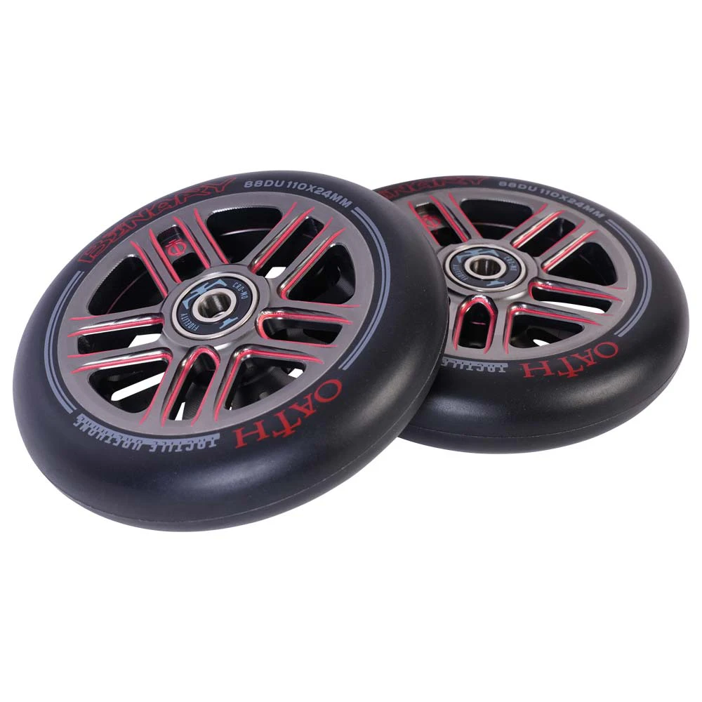 Oath Binary Scooter Wheels - Red/Titanium