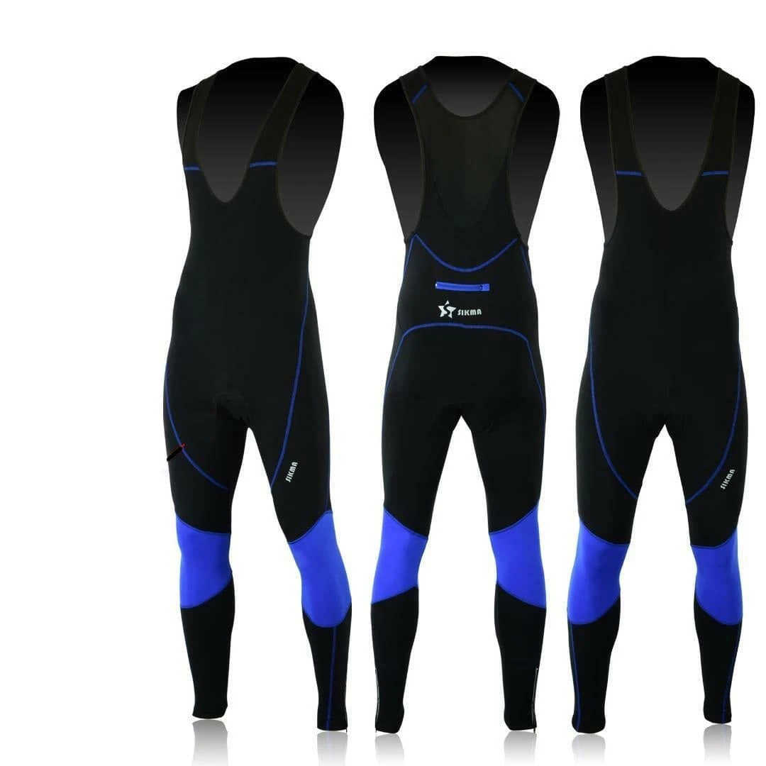 Sikma Men's Cycling Winter Bib Tights - Blue