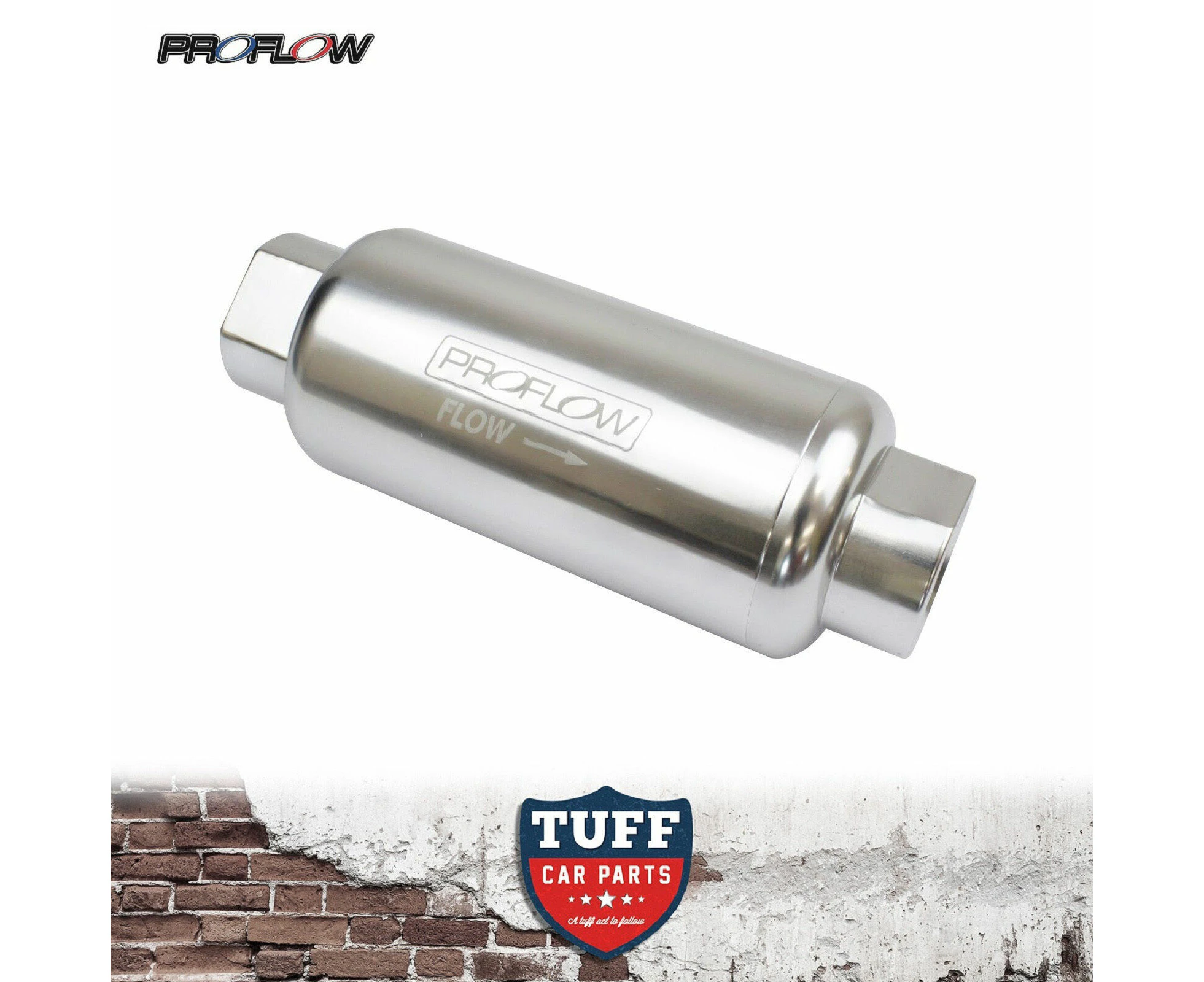 Proflow 40 Micron -8AN Silver Billet Reusable Fuel Filter Stainless Element -8