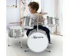 Childrens 4pc Drum Kit - Silver