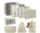 10 Set Travel Luggage Organizer Packing Cubes Travel Luggage Toiletry Makeup Cosmetic Bag,Beige(Inclues one free Gift as seen on photo)