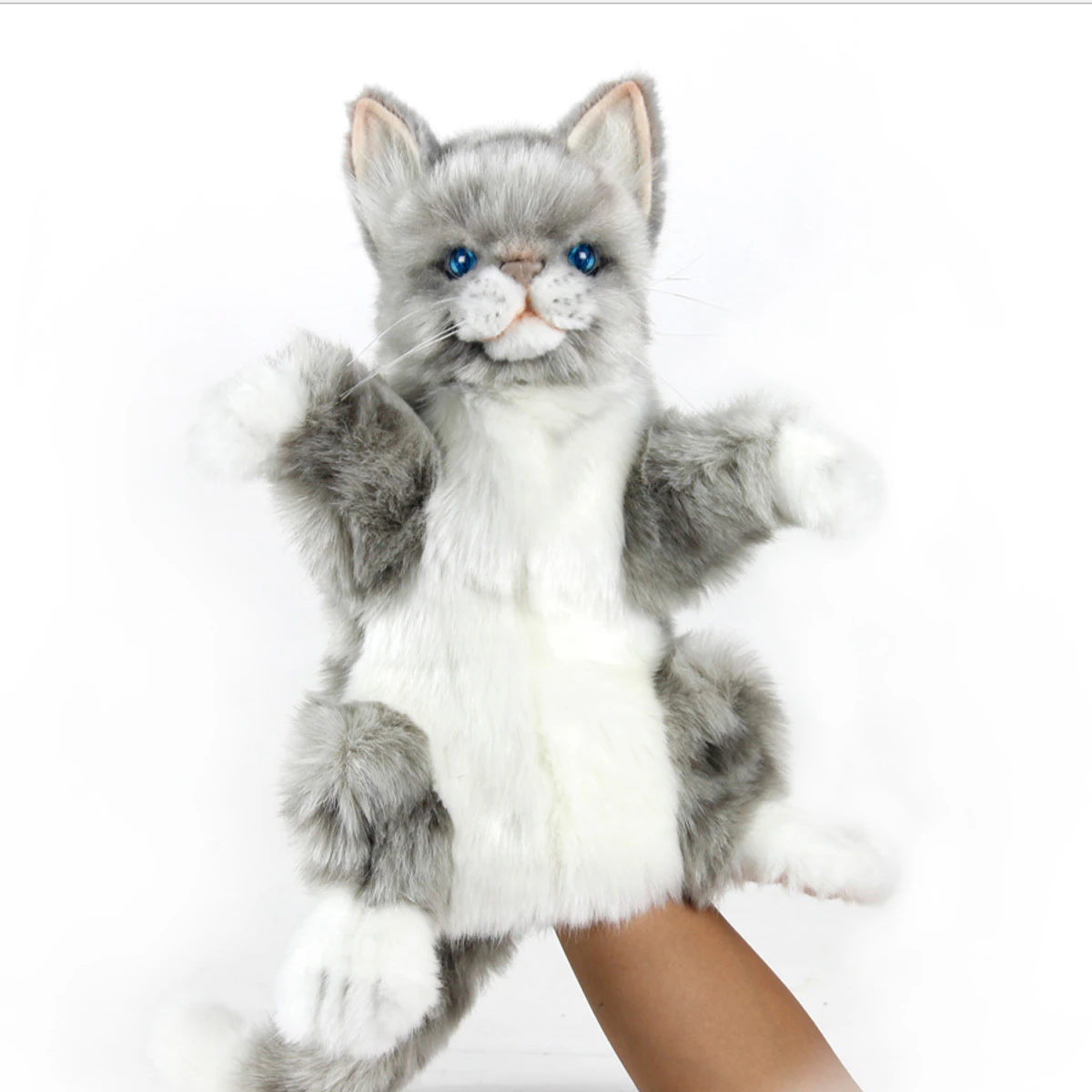 Jacquard Cat Puppet Hansa Realistic Soft Animal Plush Toy 30cm