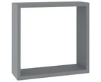 vidaXL Wall Cube Shelves 3 pcs Grey MDF